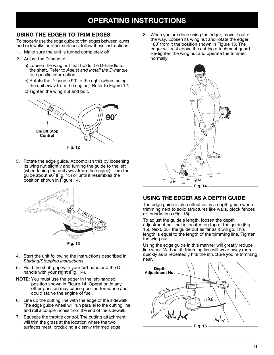Operating instructions | Troy-Bilt TB10CS User Manual | Page 11 / 64