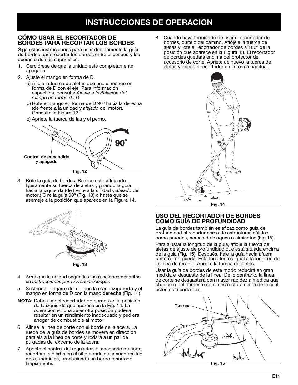 Instrucciones de operacion | Troy-Bilt TB10CS User Manual | Page 51 / 64