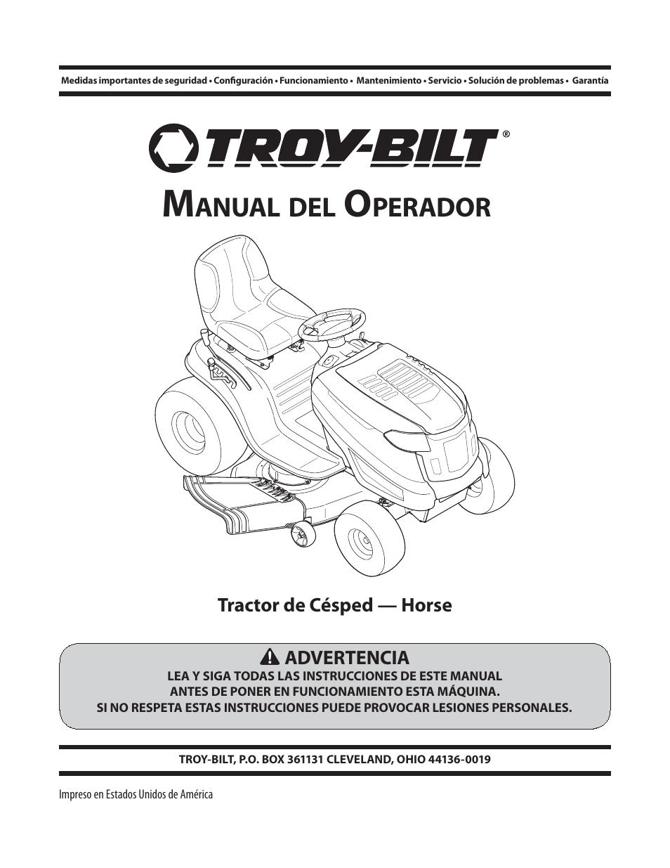 Anual, Perador | Troy-Bilt HYDROSTATIC LAWN TRACTOR - HORSE 769-06304 User Manual | Page 33 / 64