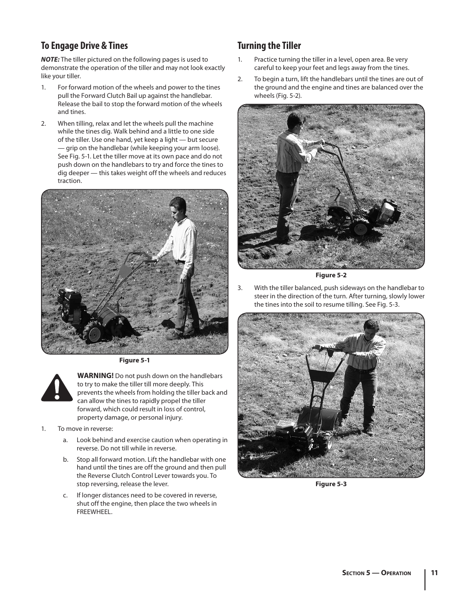 Turning the tiller | Troy-Bilt series 650 User Manual | Page 11 / 20