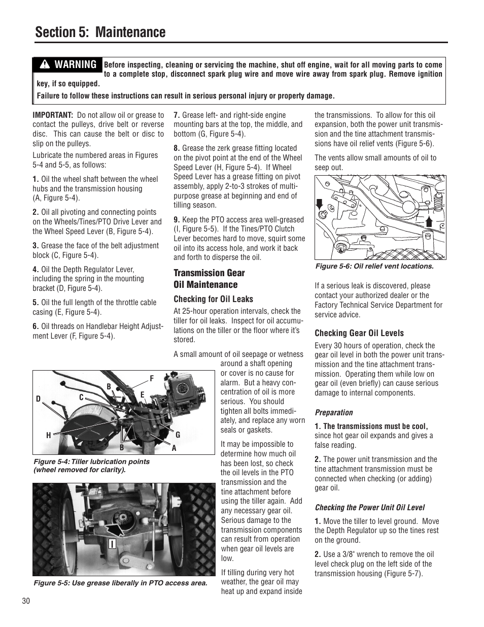 Warning | Troy-Bilt E683G User Manual | Page 30 / 60