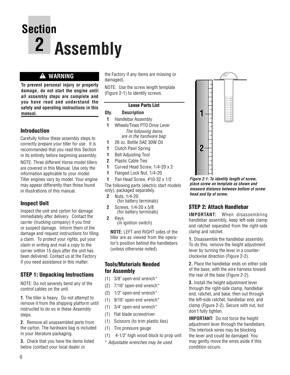Assembly | Troy-Bilt E683G User Manual | Page 6 / 60