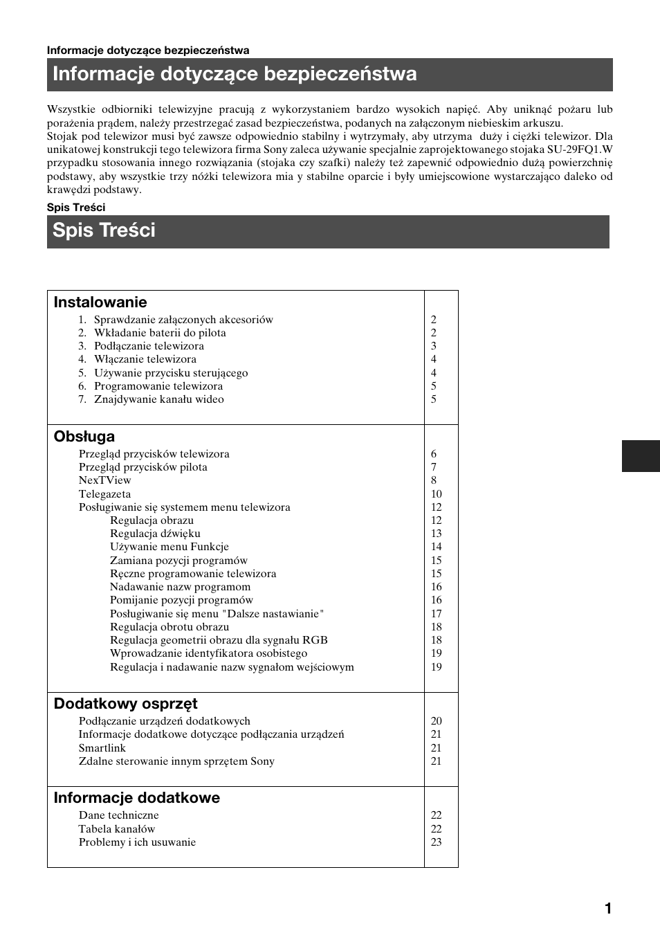 Sony KV-29FQ65K User Manual | Page 31 / 160