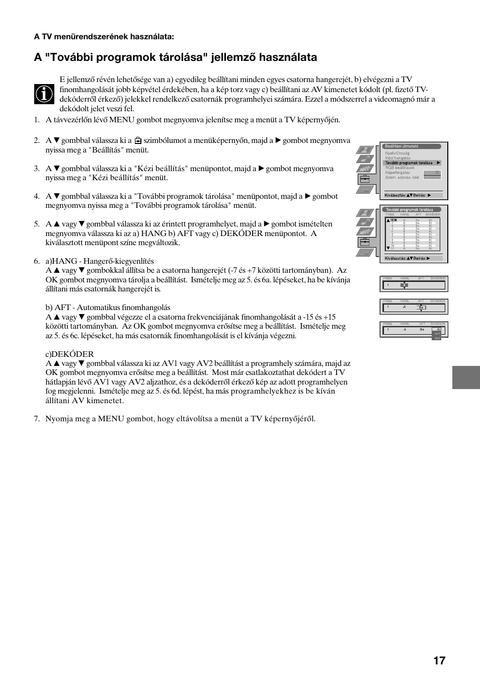 A "további programok tárolása" jellemző használata | Sony KV-29FQ65K User Manual | Page 99 / 160