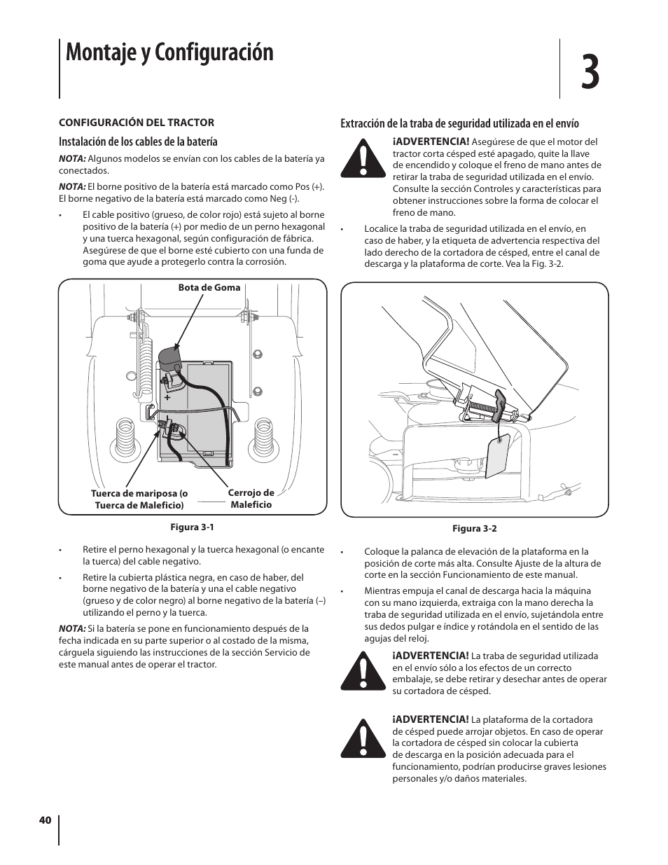 Montaje y configuración | Troy-Bilt Bronco User Manual | Page 40 / 64