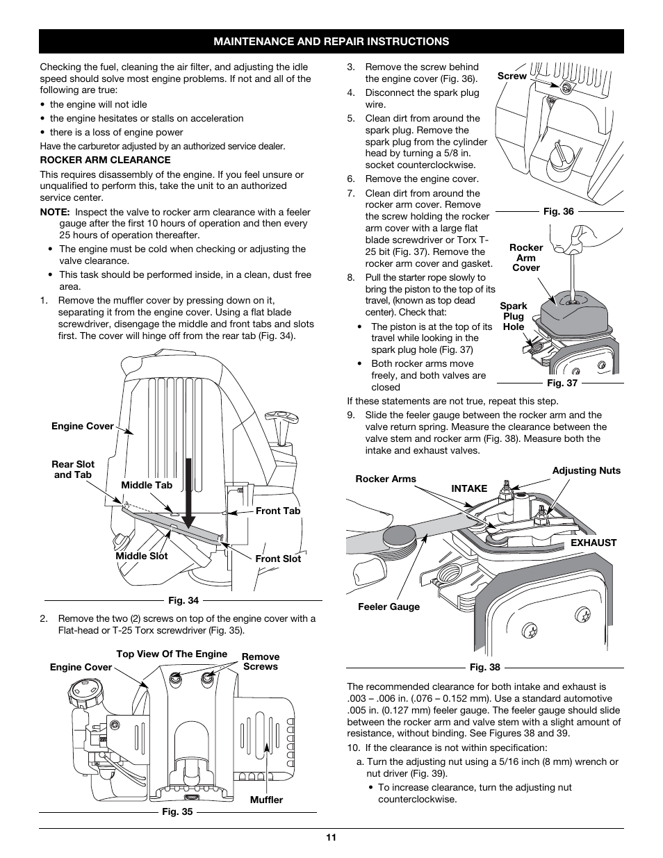 Troy-Bilt TB26TB User Manual | Page 11 / 52