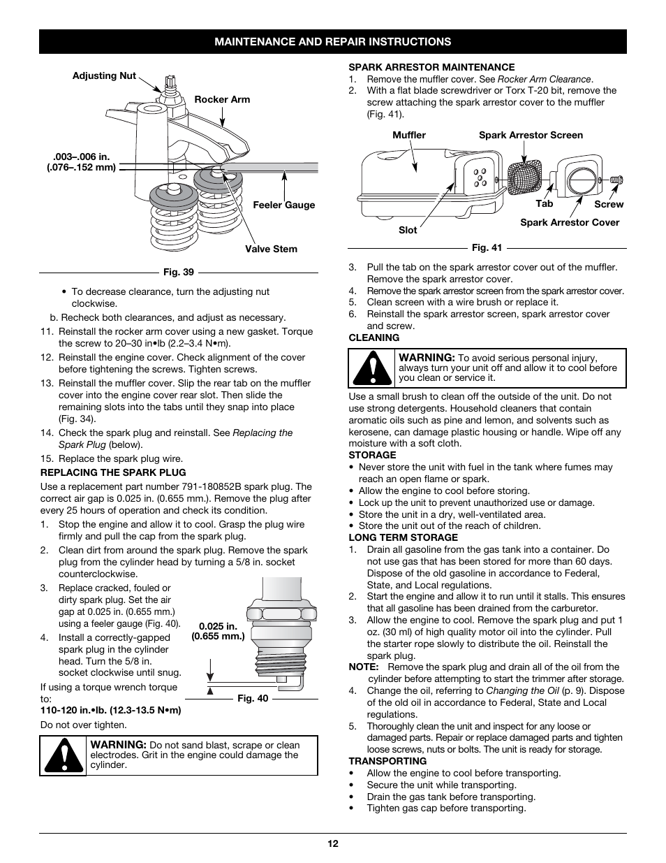 Troy-Bilt TB26TB User Manual | Page 12 / 52