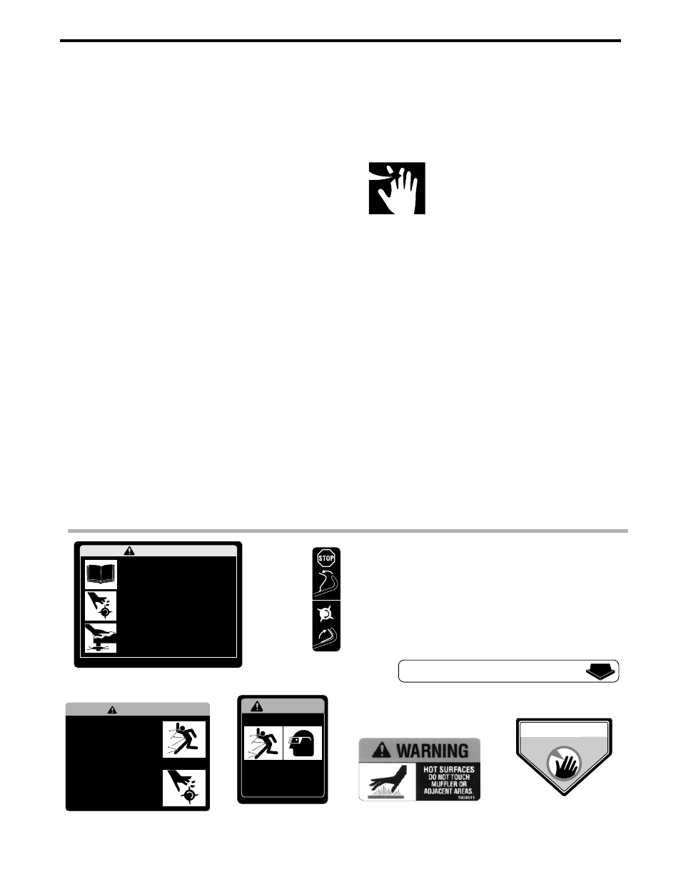 Danger, Safety decals, Warning | Troy-Bilt 52051 User Manual | Page 5 / 28