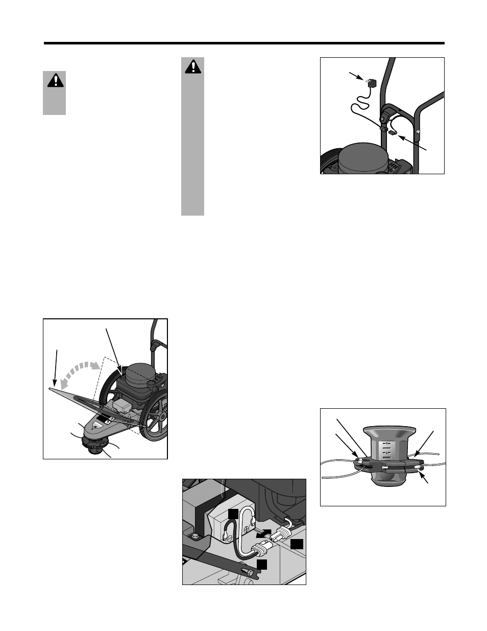 Caution, Danger, Step 3: add motor oil | Step 5: check trimmer head hardware | Troy-Bilt 52051 User Manual | Page 7 / 28