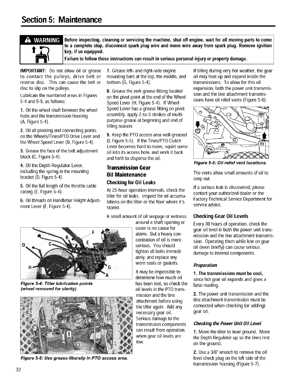 Transmission gear oil maintenance, Important, The transmissions must be cool | Troy-Bilt 12090 User Manual | Page 32 / 64