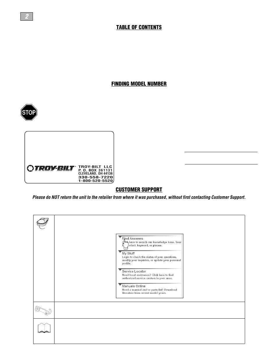 Troy-Bilt E666M-Pony User Manual | Page 2 / 40