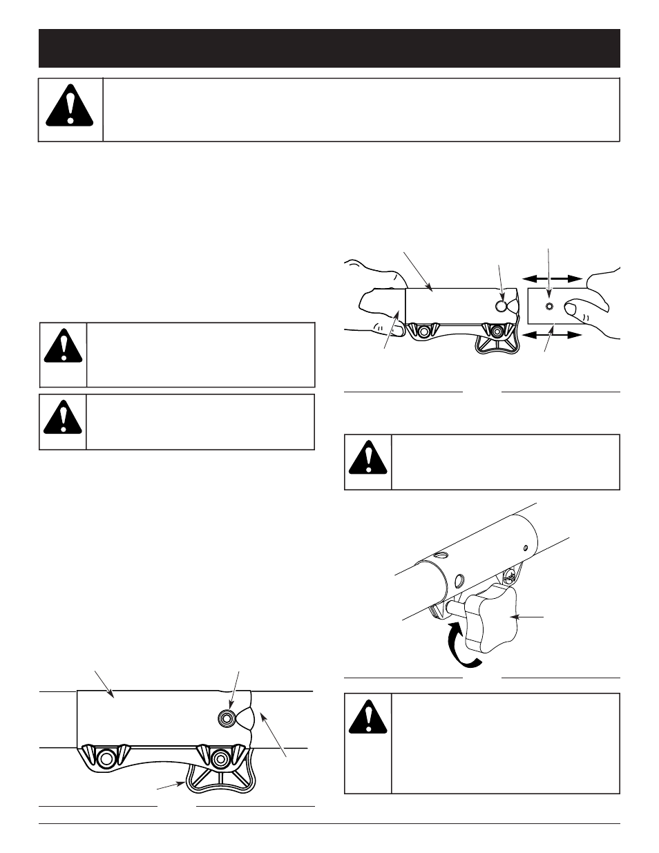 Precaucion, Advertencia, Avertissement | Instrucciones de operación | Troy-Bilt TBBC User Manual | Page 42 / 48