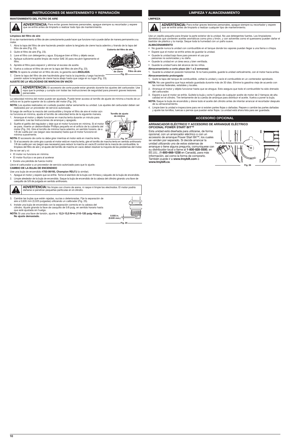Troy-Bilt TB22 EC User Manual | Page 10 / 16