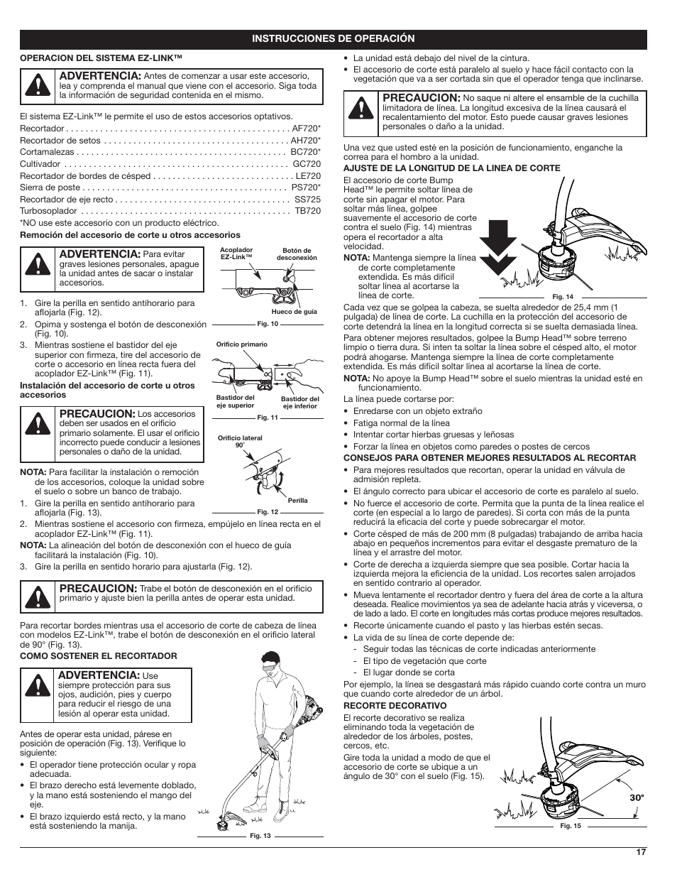 Troy-Bilt 4-Cycle Gas Trimmer TB525 EC User Manual | Page 17 / 24