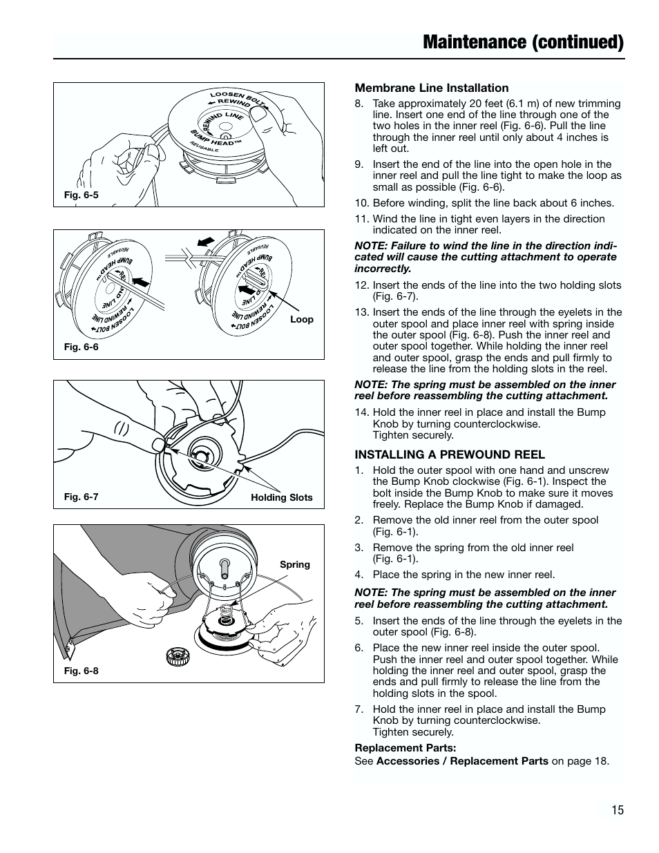 Maintenance (continued) | Troy-Bilt TB3000 User Manual | Page 15 / 22