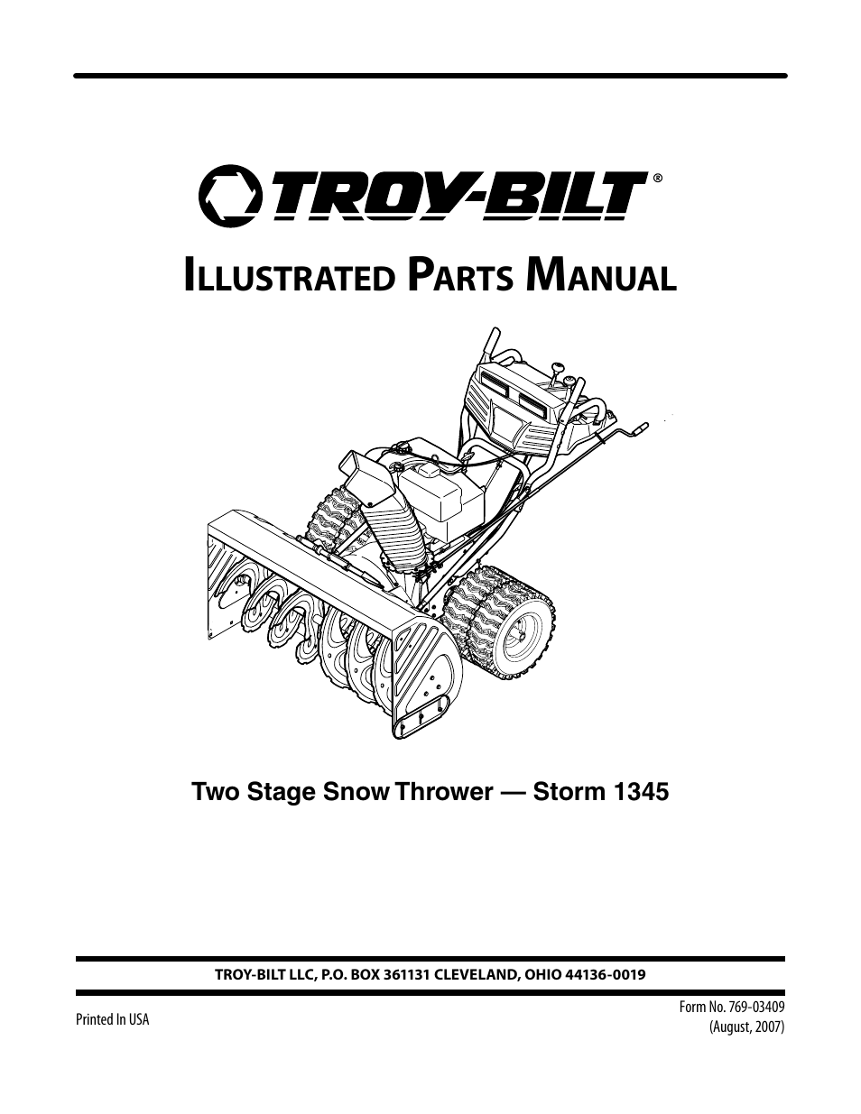 Troy-Bilt 1345 User Manual | 8 pages