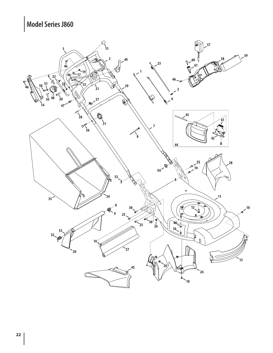 Model series j860 | Troy-Bilt J860 User Manual | Page 22 / 28