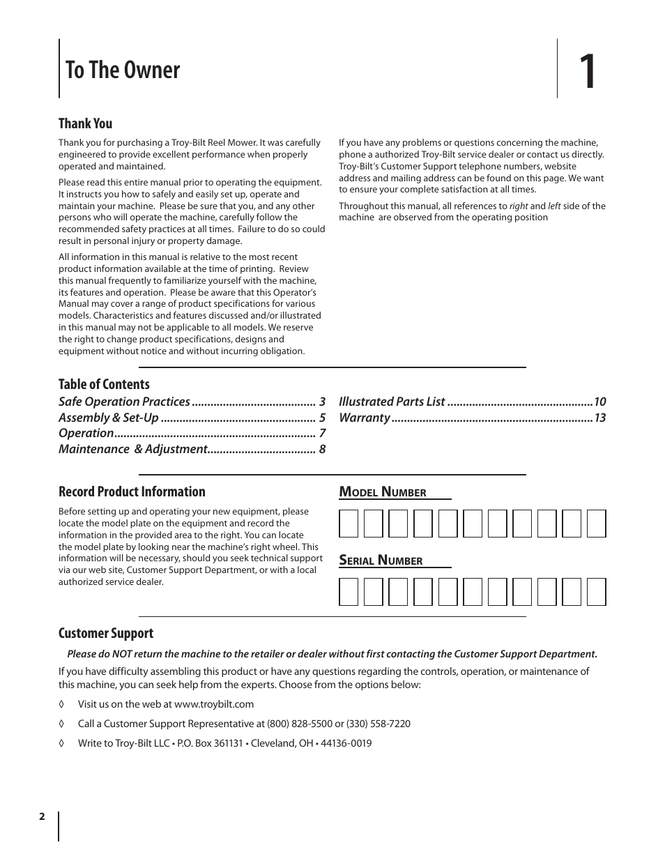 Troy-Bilt TBR16 User Manual | Page 2 / 24