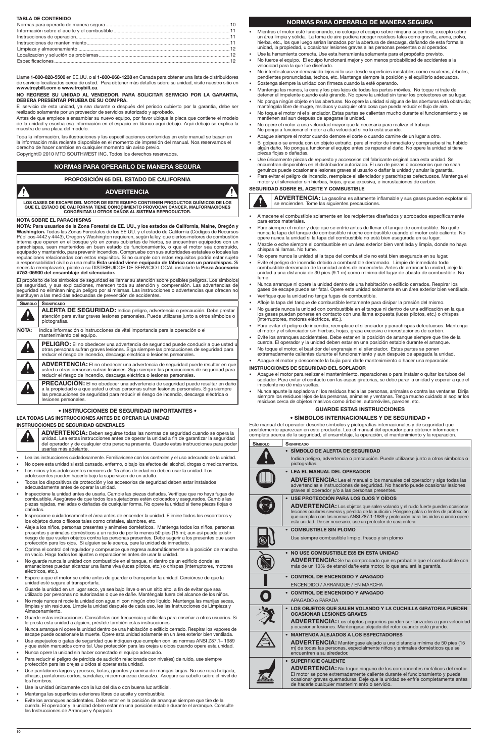 Troy-Bilt TB2BP User Manual | Page 10 / 16