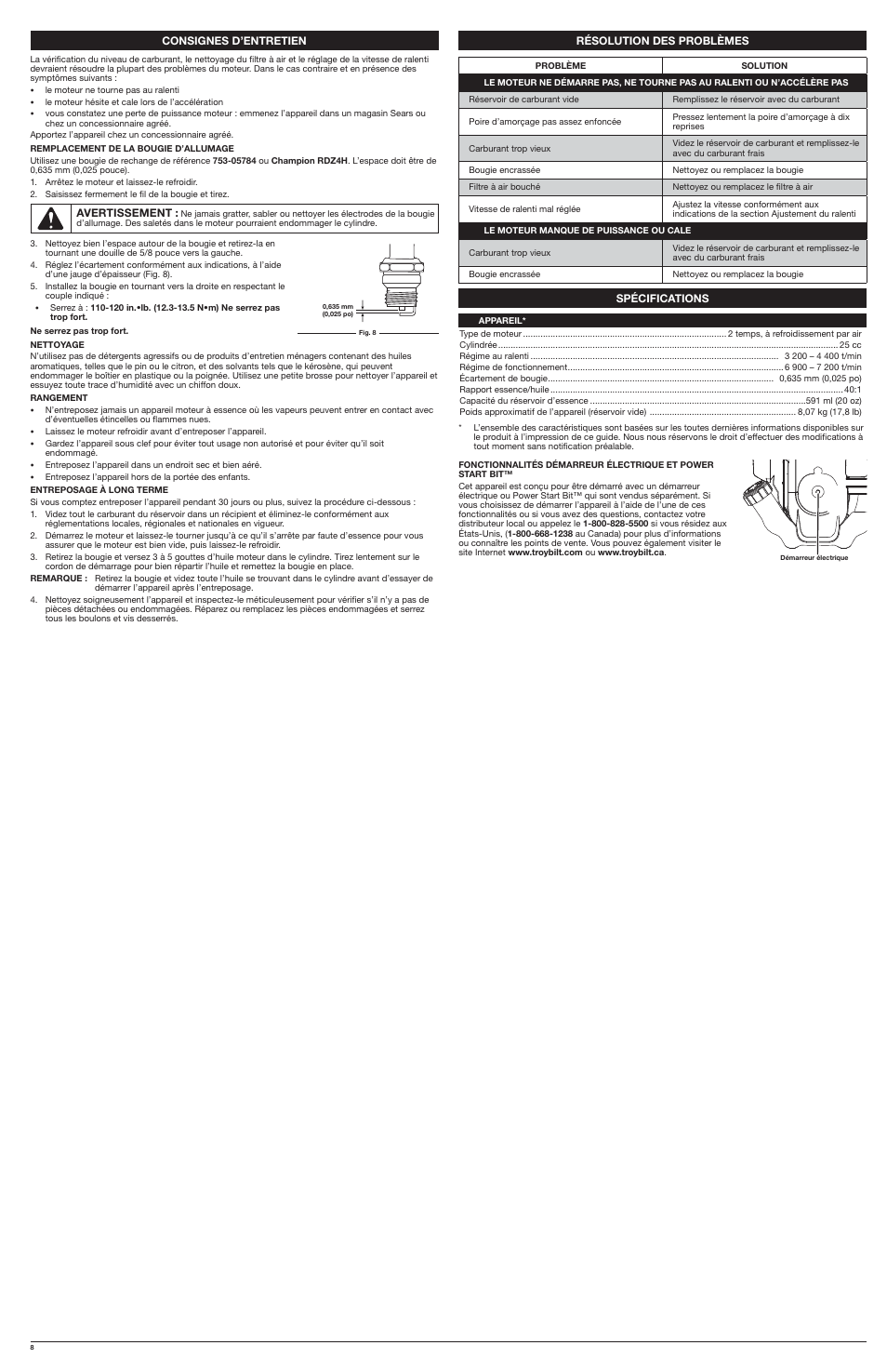 Troy-Bilt TB2BP User Manual | Page 8 / 16