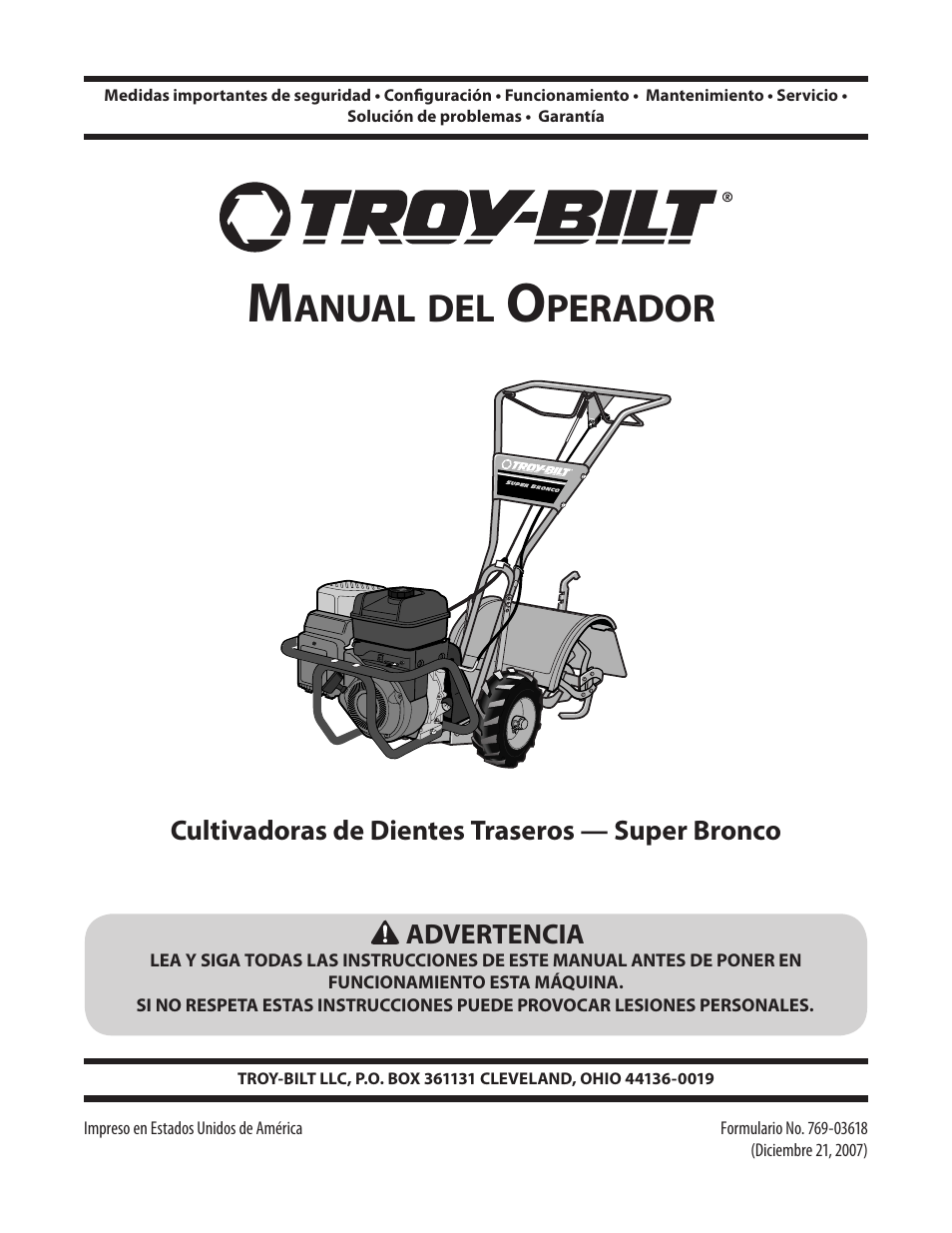 Anual, Perador | Troy-Bilt 769-03618 User Manual | Page 25 / 48