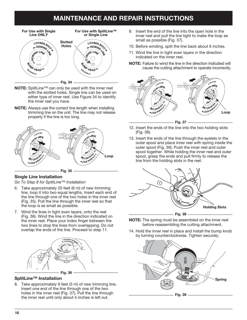 Maintenance and repair instructions | Troy-Bilt TB490BC User Manual | Page 18 / 88
