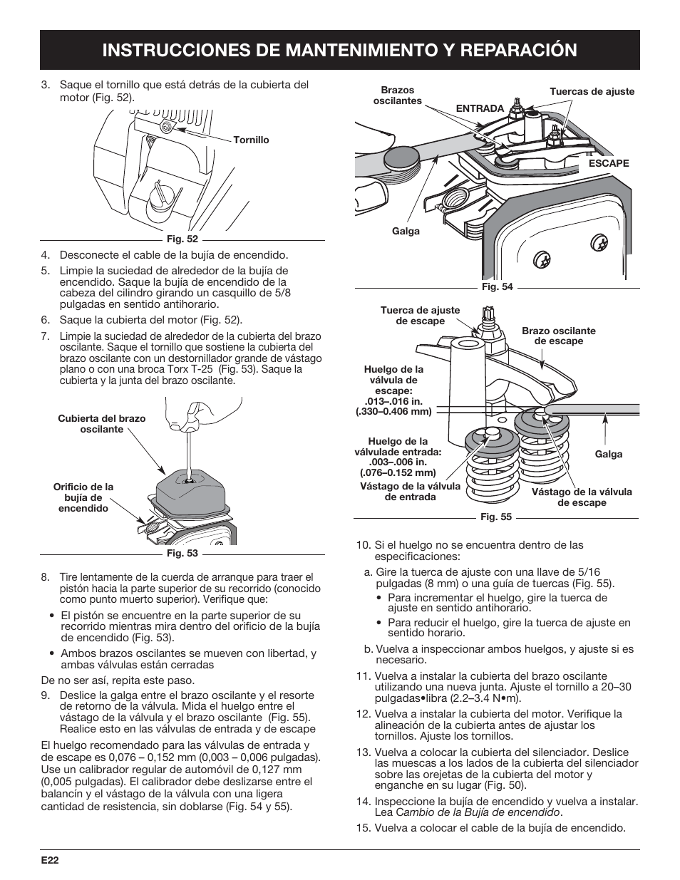 Instrucciones de mantenimiento y reparación | Troy-Bilt TB490BC User Manual | Page 78 / 88