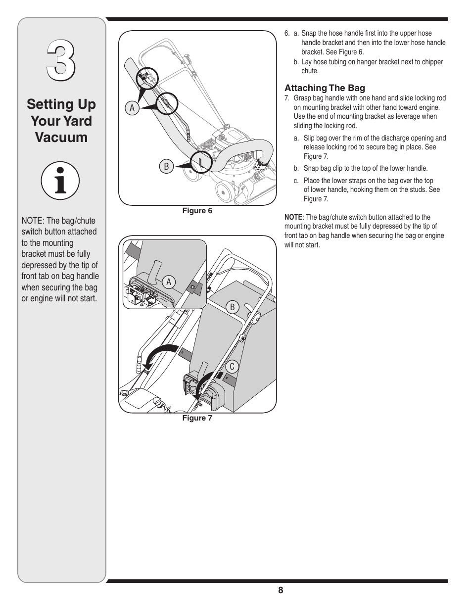 Setting up your yard vacuum | Troy-Bilt 071 User Manual | Page 8 / 24