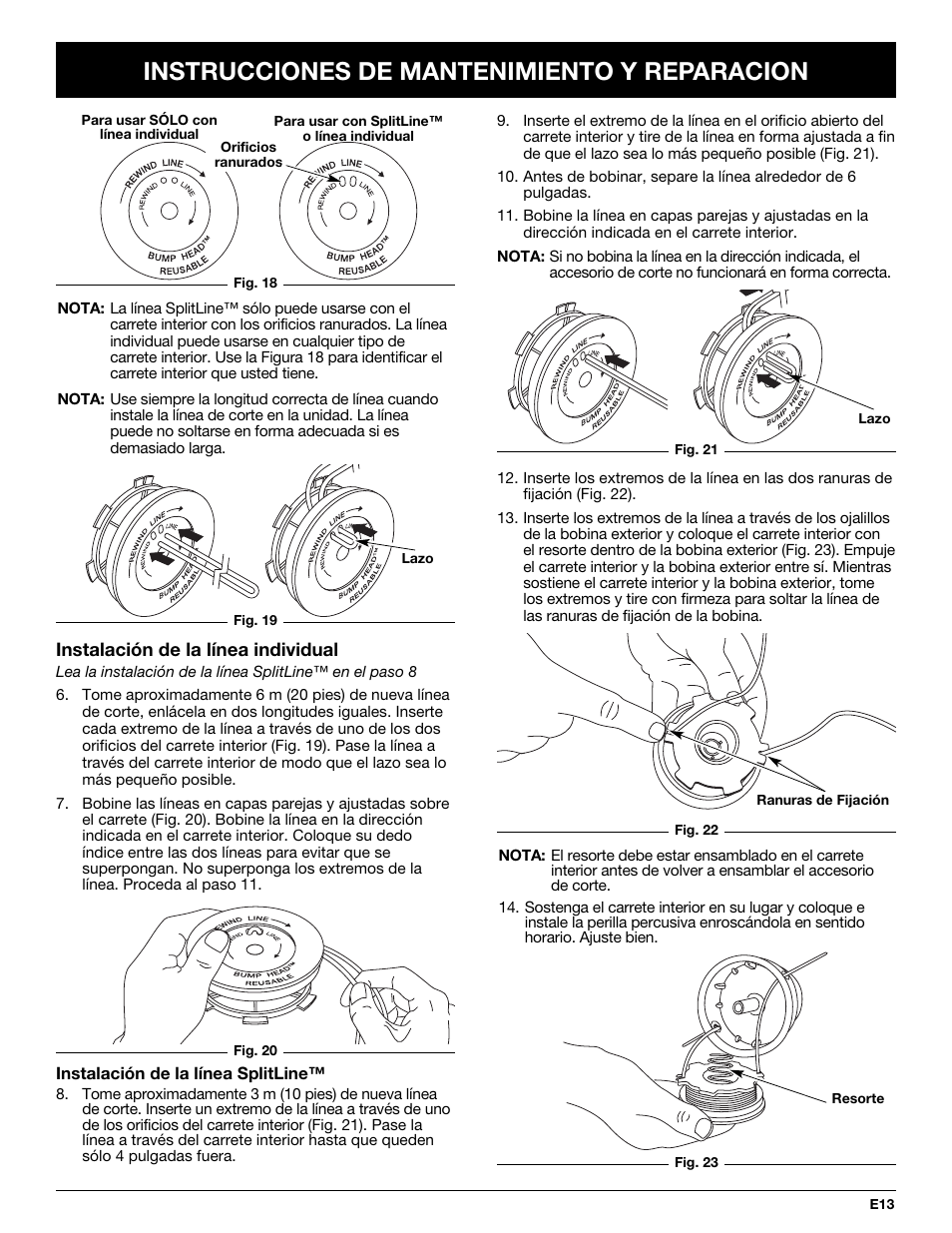 Instrucciones de mantenimiento y reparacion | Troy-Bilt TB20DC User Manual | Page 53 / 64