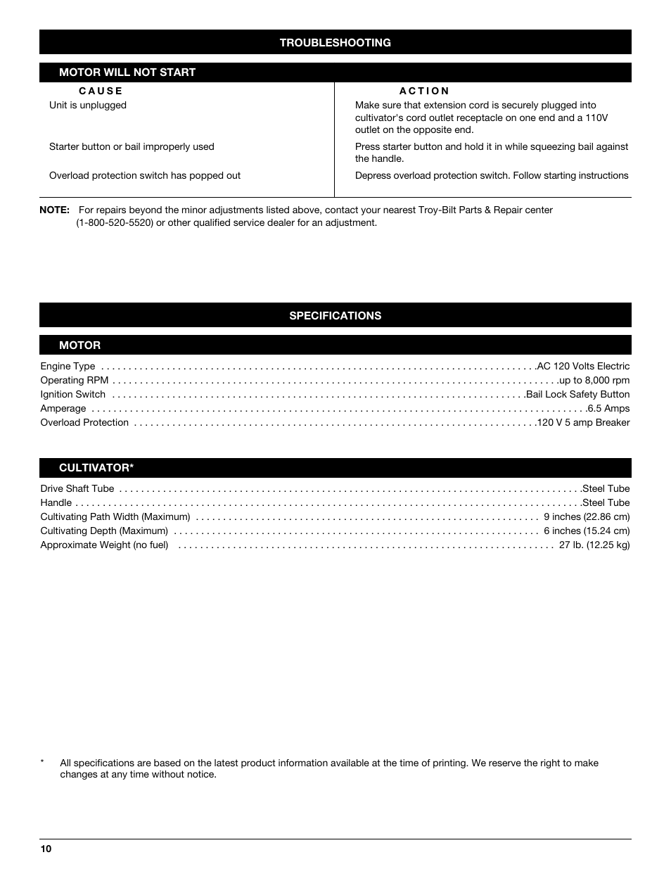 Troy-Bilt TB154 User Manual | Page 10 / 28
