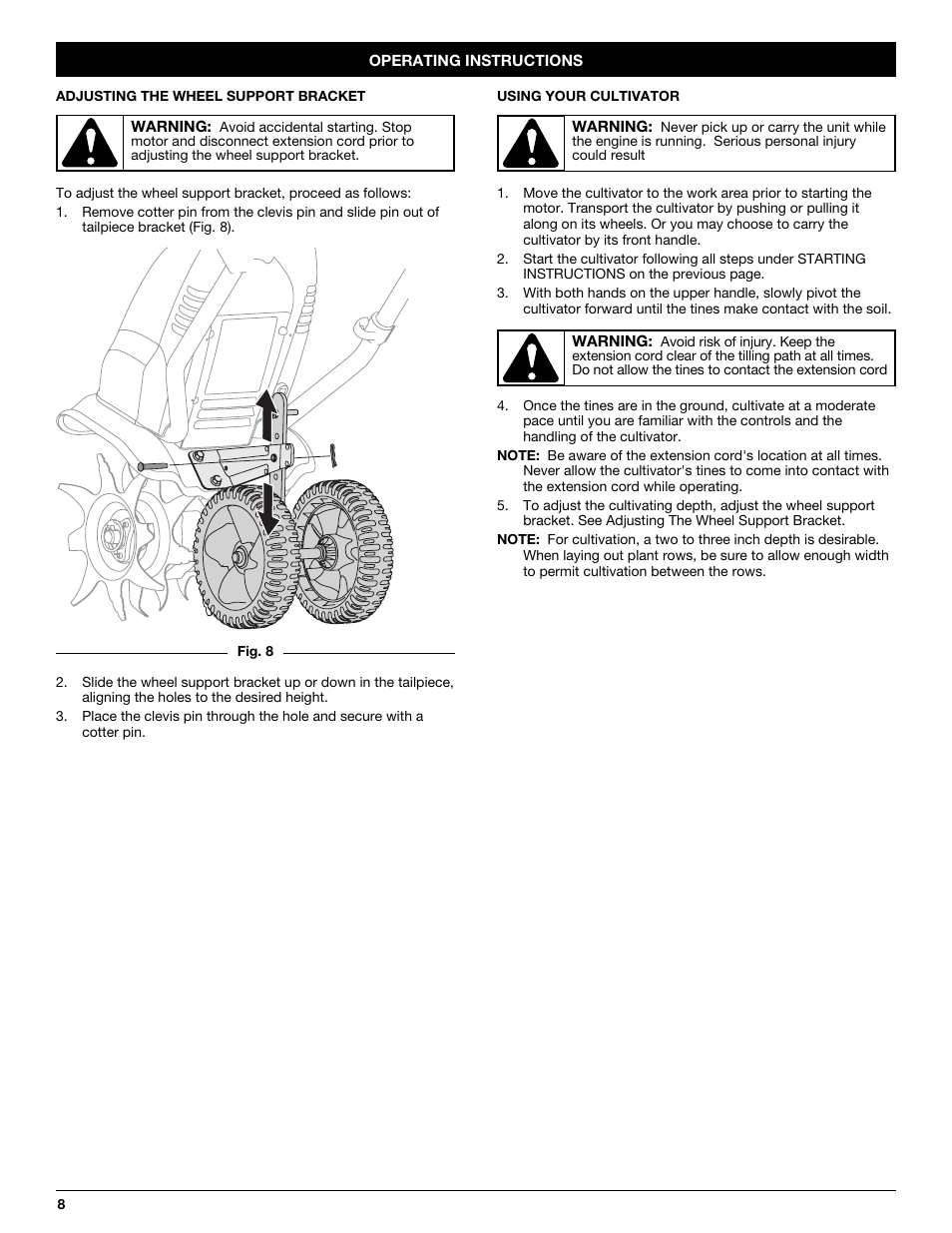 Troy-Bilt TB154 User Manual | Page 8 / 28