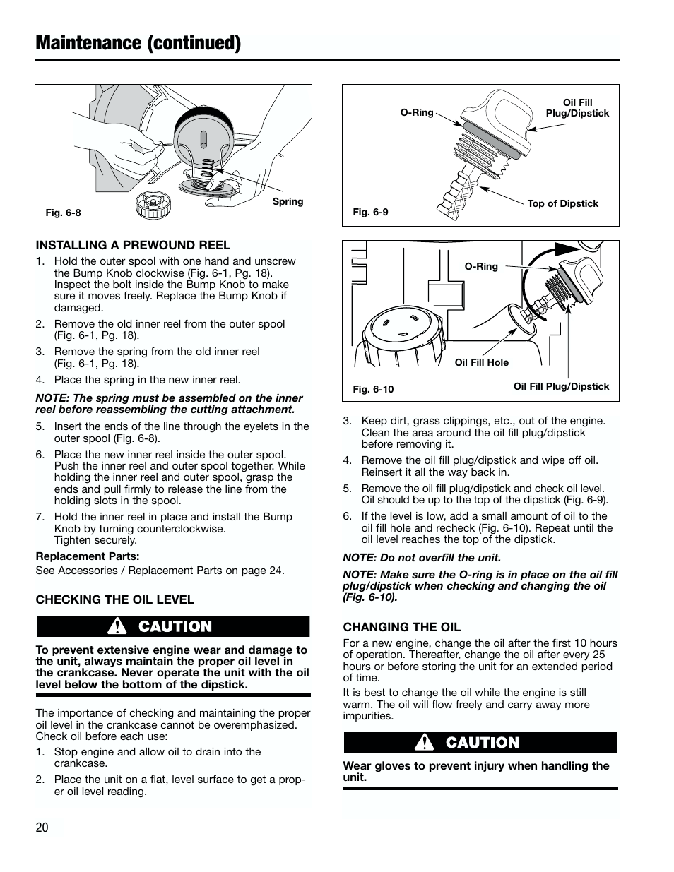 Maintenance (continued) | Troy-Bilt 182826 TB4000 User Manual | Page 20 / 28