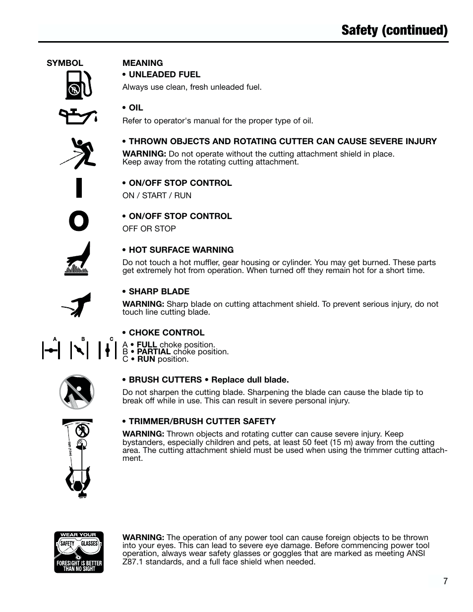 Safety (continued) | Troy-Bilt 182826 TB4000 User Manual | Page 7 / 28