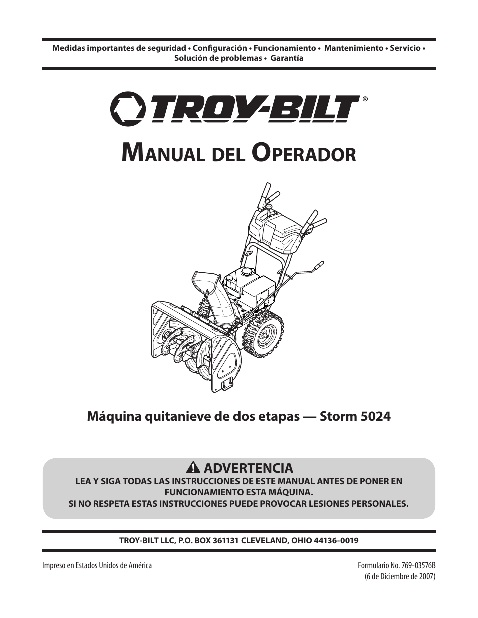 Anual, Perador | Troy-Bilt 5024 User Manual | Page 29 / 56
