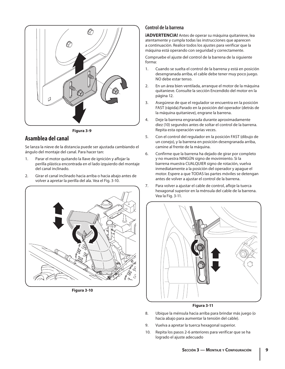 Asamblea del canal, Control de la barrena | Troy-Bilt 5024 User Manual | Page 37 / 56