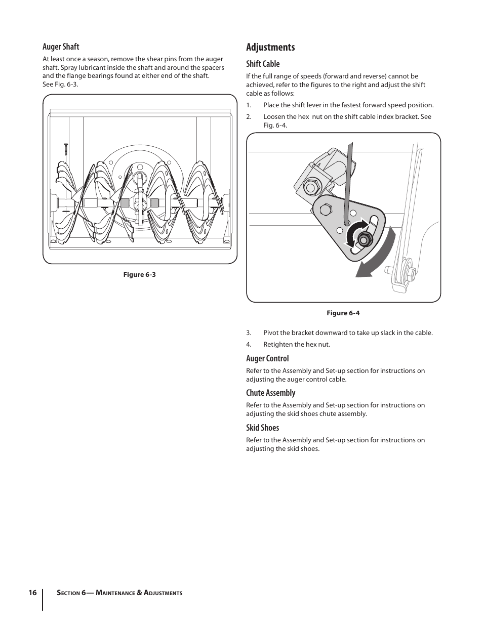 Adjustments | Troy-Bilt Storm 8526 User Manual | Page 16 / 48