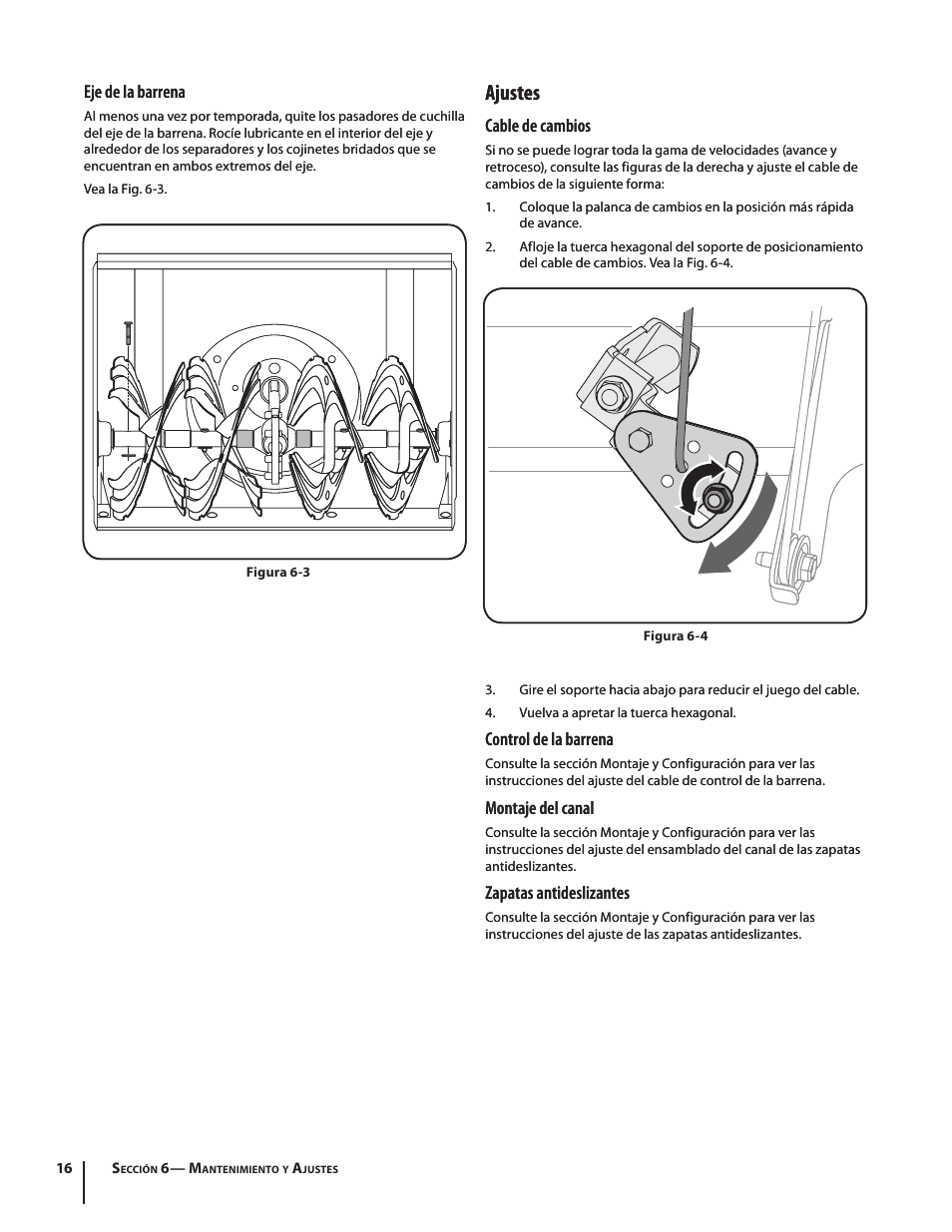 Ajustes | Troy-Bilt Storm 8526 User Manual | Page 40 / 48