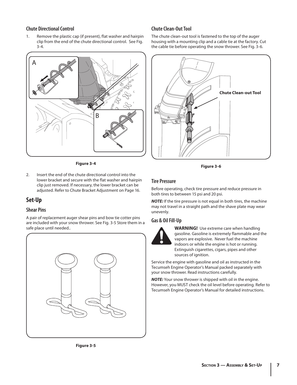 Set-up | Troy-Bilt Storm 8526 User Manual | Page 7 / 48