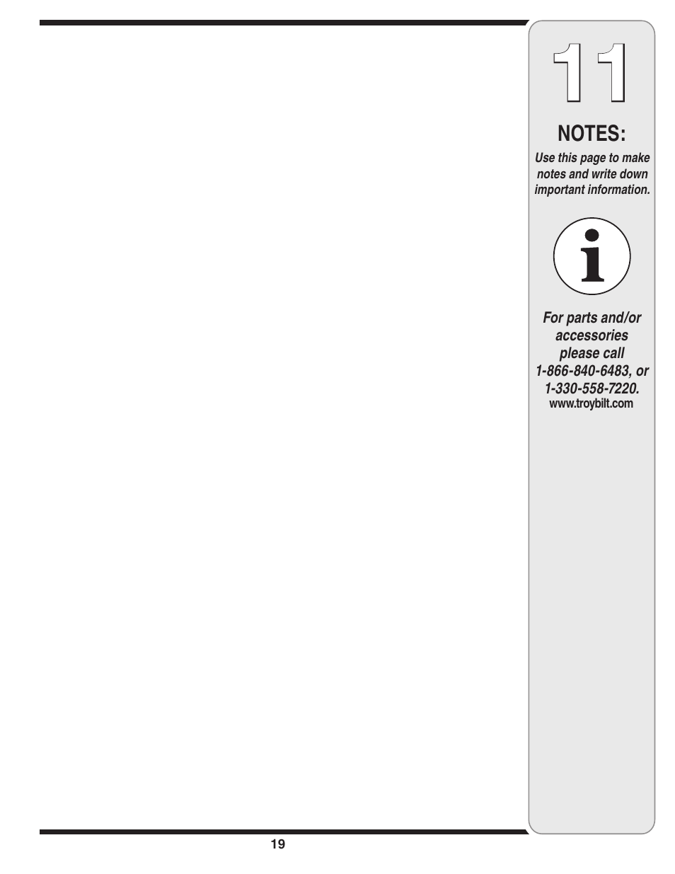 Troy-Bilt 5521 User Manual | Page 19 / 20