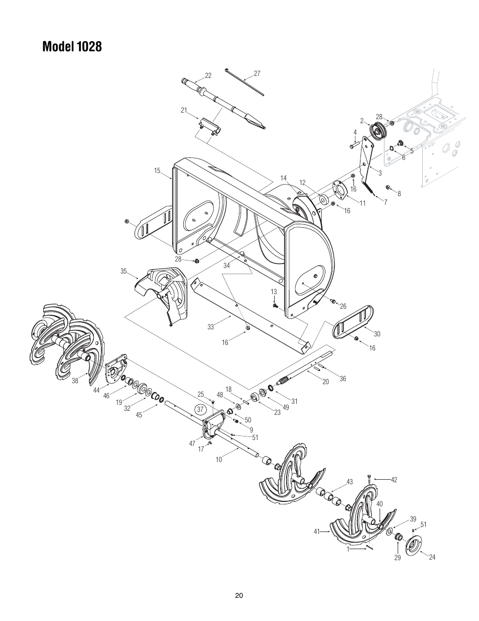 Model 1028 | Troy-Bilt 1028 User Manual | Page 20 / 32