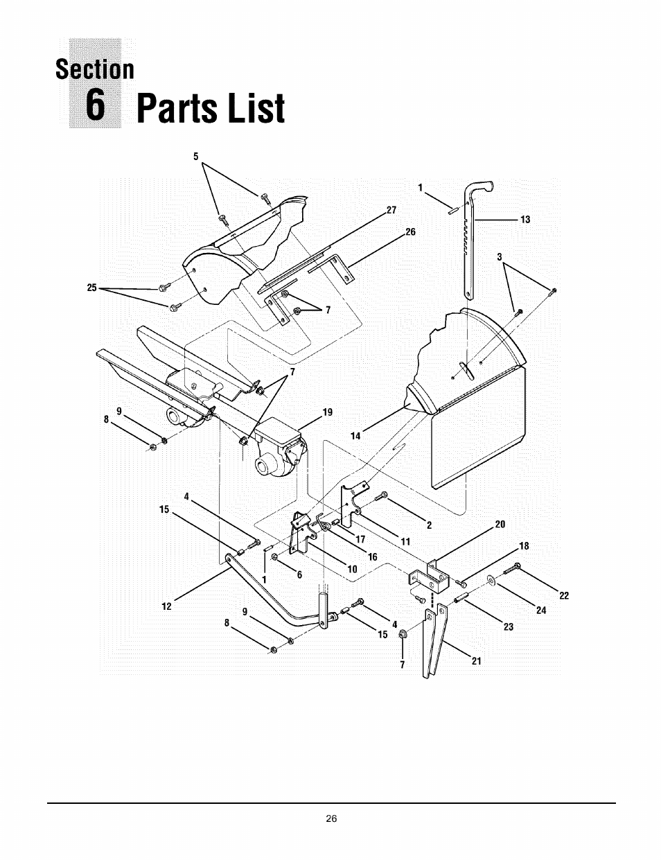 6 parts list | Troy-Bilt PRO LINE 645AMBRONCO User Manual | Page 26 / 36