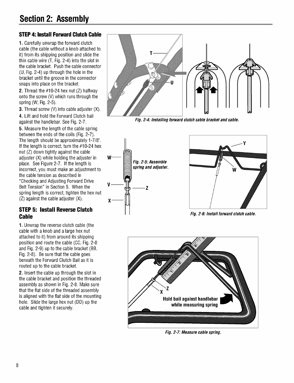Step 4: instbli forward clutch cable, Step 5: cable, Install reverse clutch | Troy-Bilt PRO LINE 645AMBRONCO User Manual | Page 8 / 36