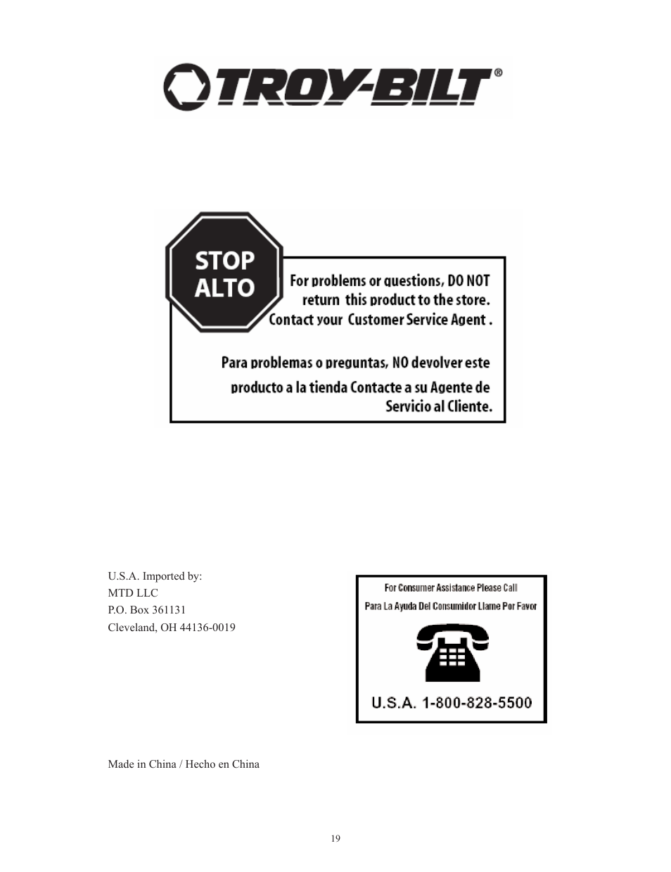 Troy-Bilt TB495 User Manual | Page 19 / 60