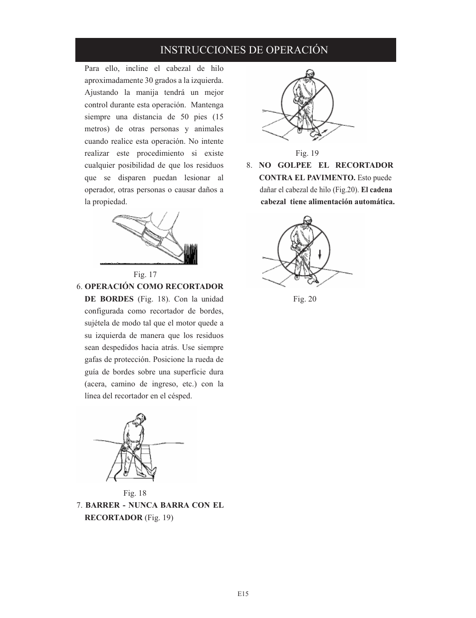 Instrucciones de operación | Troy-Bilt TB495 User Manual | Page 55 / 60