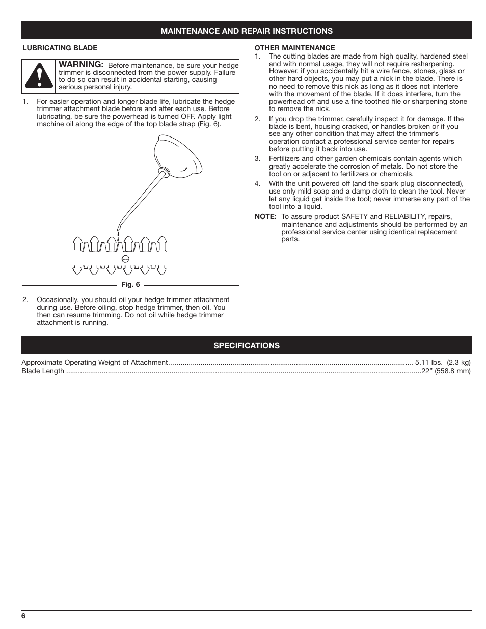 Troy-Bilt TBAH User Manual | Page 6 / 24