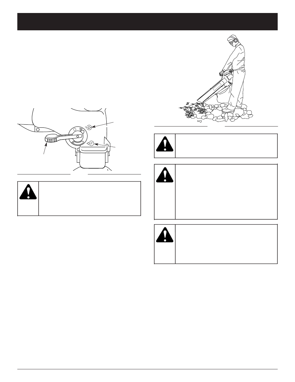 Warning, Operating instructions | Troy-Bilt TB125QS User Manual | Page 12 / 56