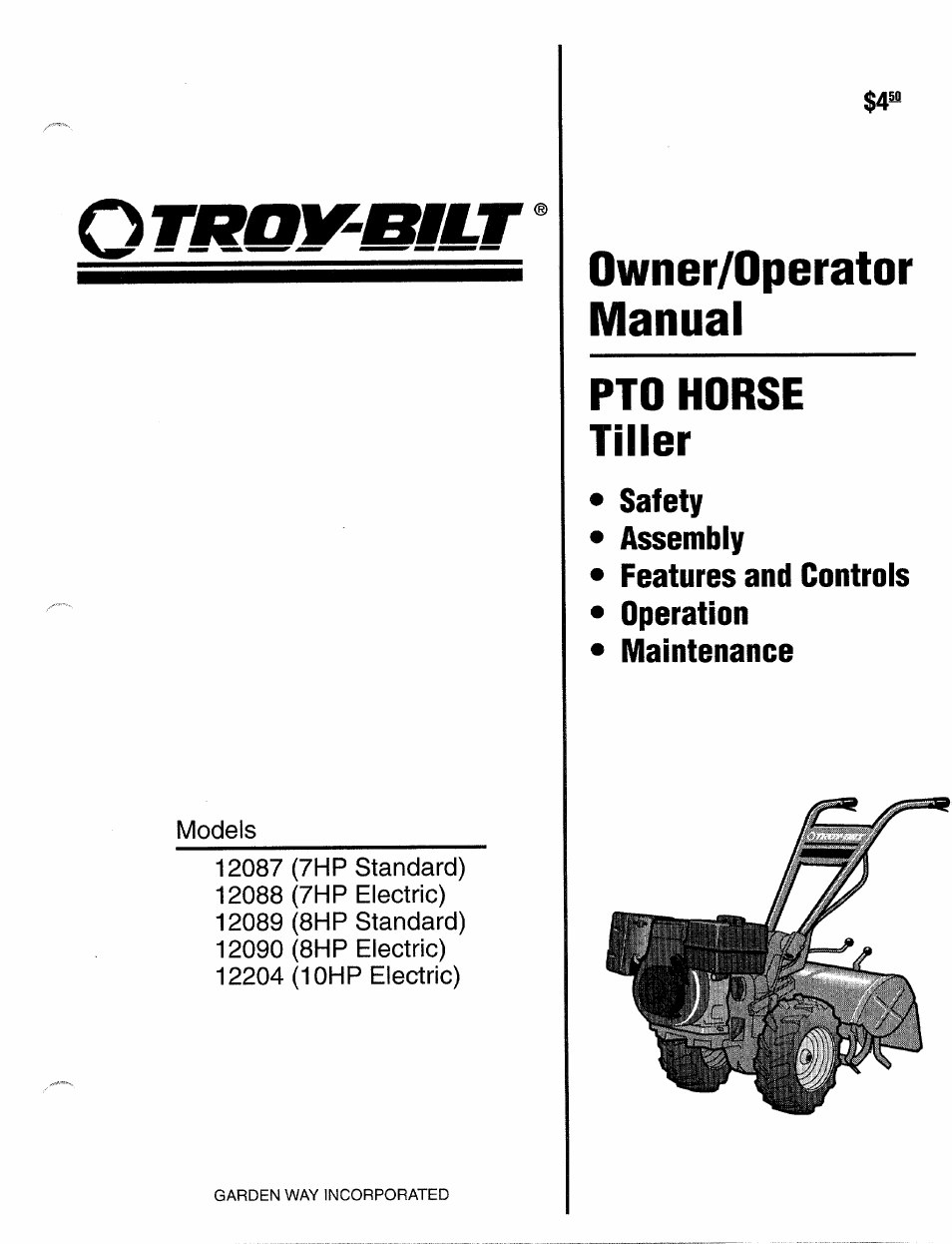 Troy-Bilt 12087 User Manual | 68 pages