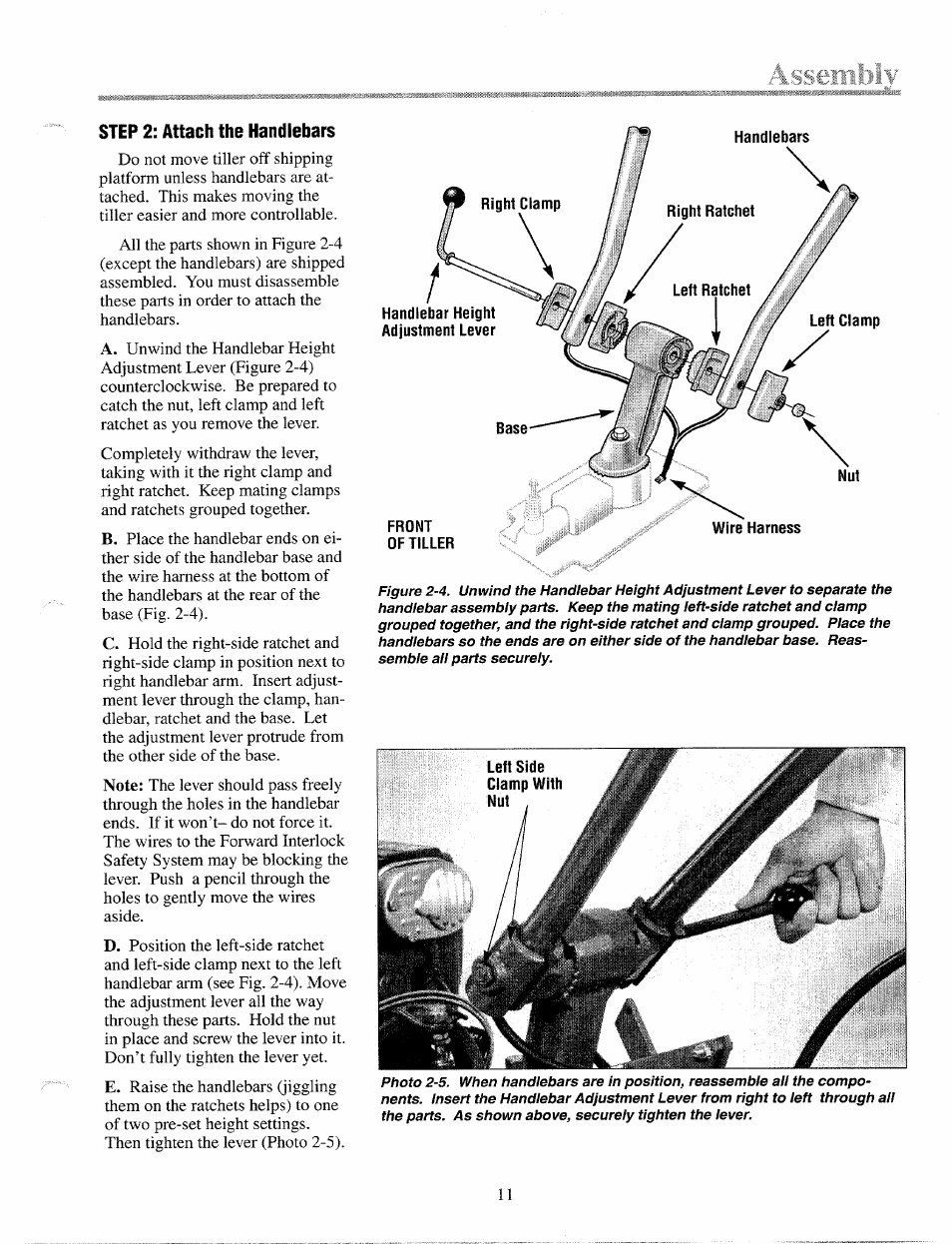 Asseiiiblv, Step 2: attach the handlebars | Troy-Bilt 12087 User Manual | Page 11 / 68