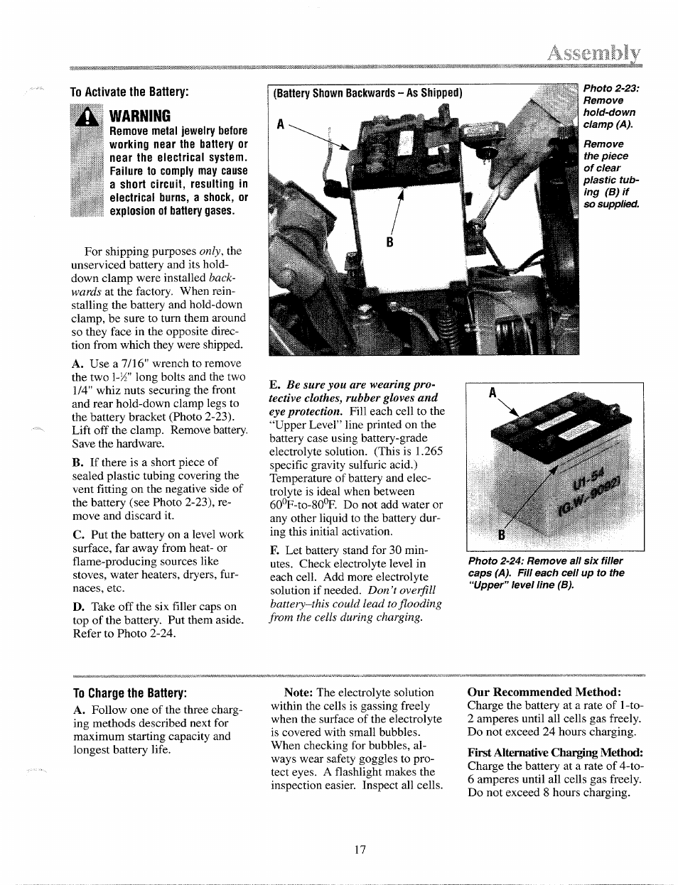 Warnihg | Troy-Bilt 12087 User Manual | Page 17 / 68