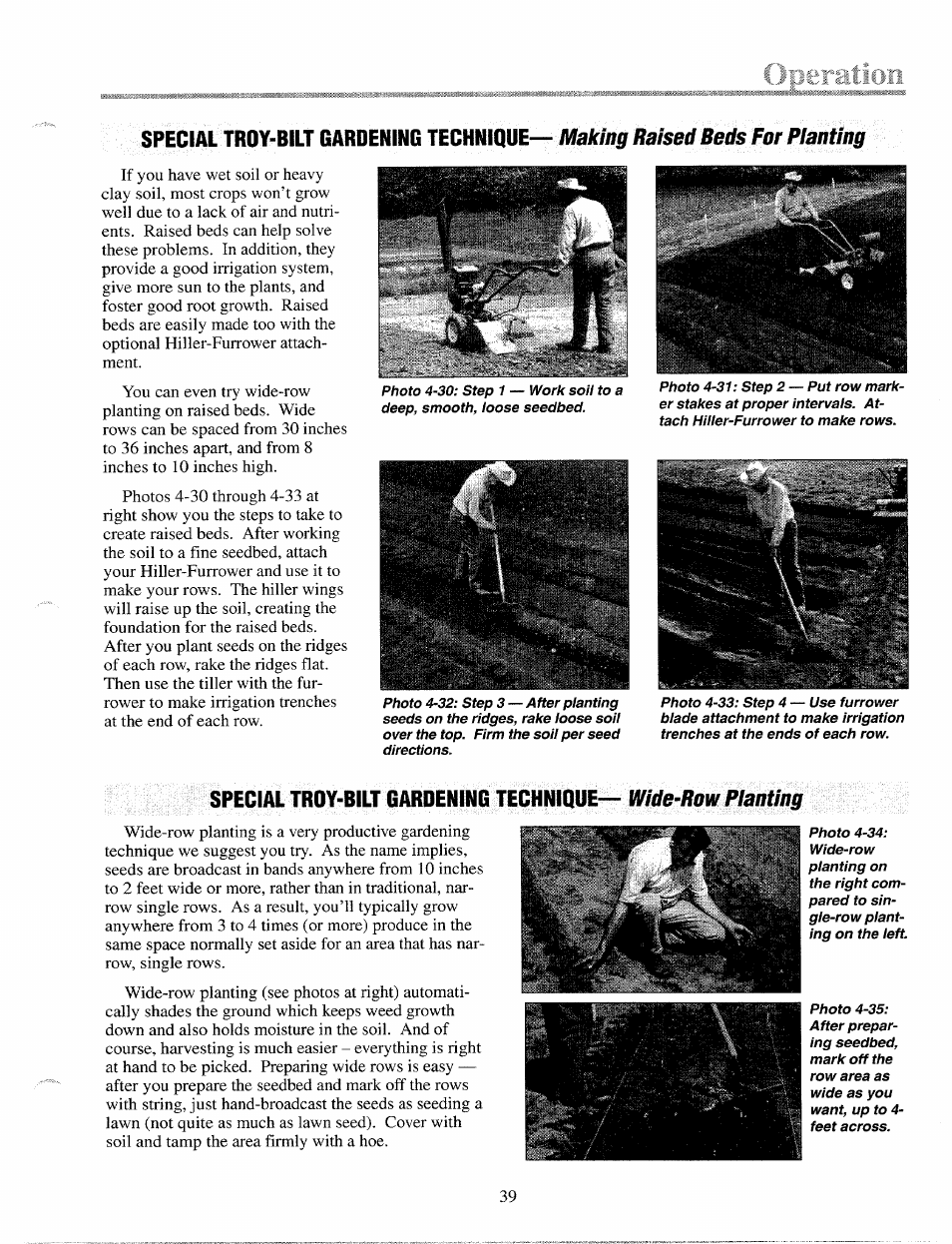 Special troy-bilt gardening technique | Troy-Bilt 12087 User Manual | Page 39 / 68